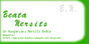 beata mersits business card